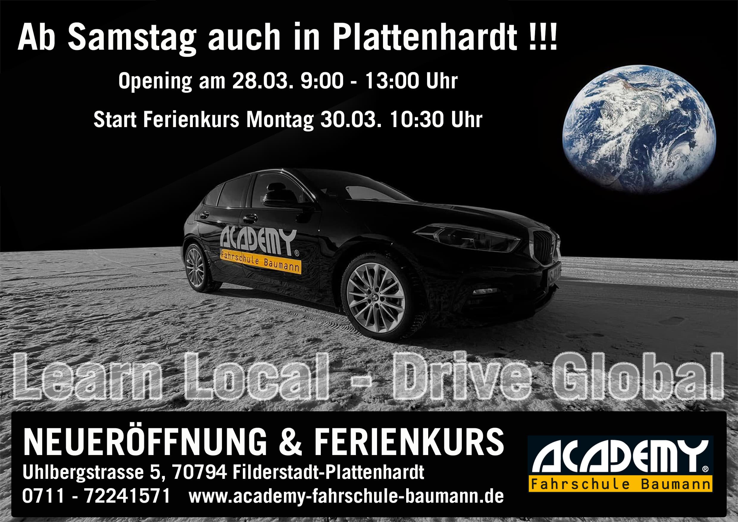 FILDERSTADT-PLATTENHARDT AB 30.03. mit Ferienkurs!!!
